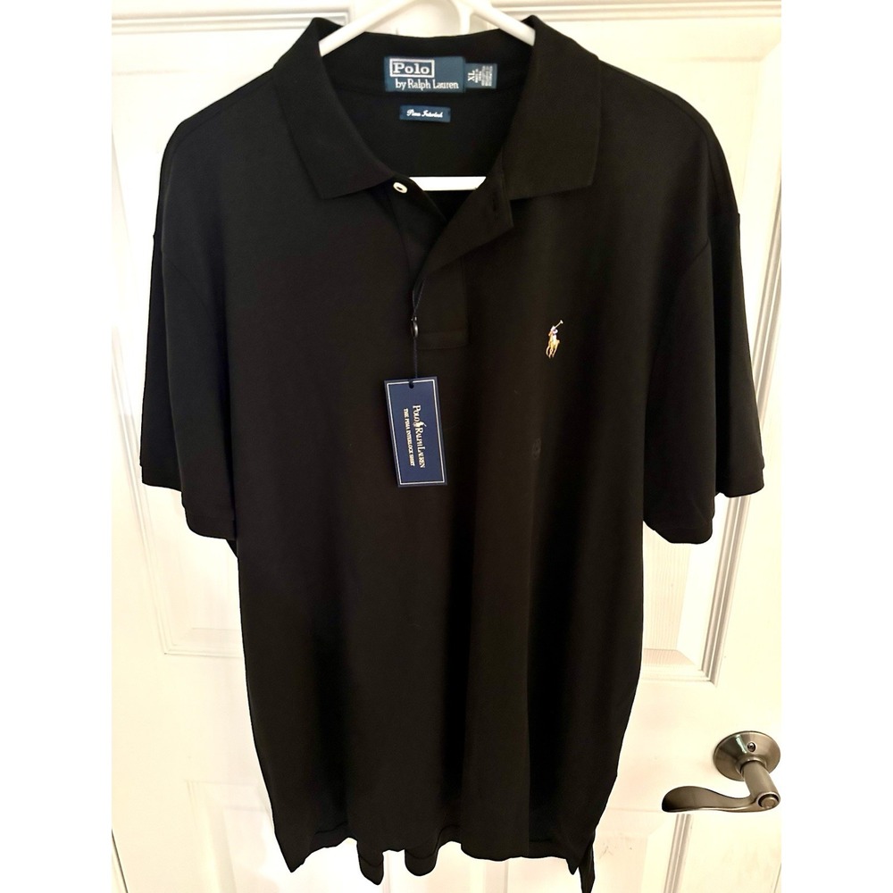 Polo Ralph Lauren NWT Shirt Mens XL Classic Preppy Black Pima Interlock